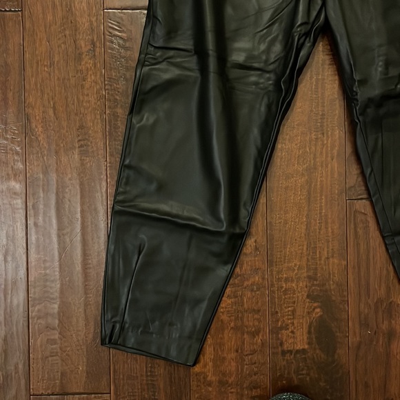 Zara Vegan Leather Tapered Trousers - Picture 2 of 5